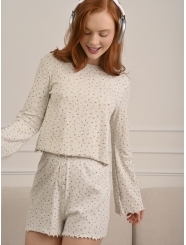 Женская пижама из трикотажа пуантель с вышивкой (Арт. 5257TQP)